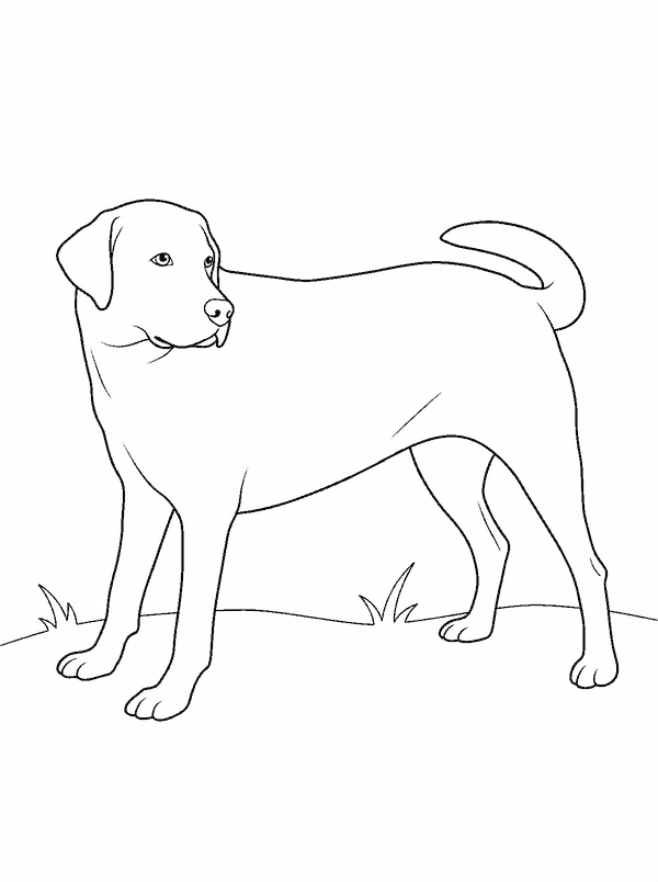 A Labrador traced from a photo